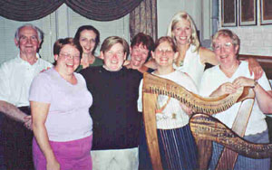 Janet Harbison with some of the Celtic Harpers of Detroit.

